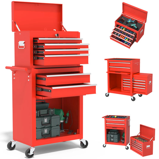 43.9 Inch Red 6 Drawer Rolling Tool Chest