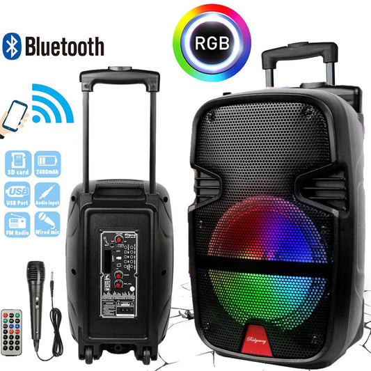 3000 Watts Wireless Portable Party Bluetooth Speaker With Microphone And Remote 8 Inch Subwoofer High Quality Big Sound