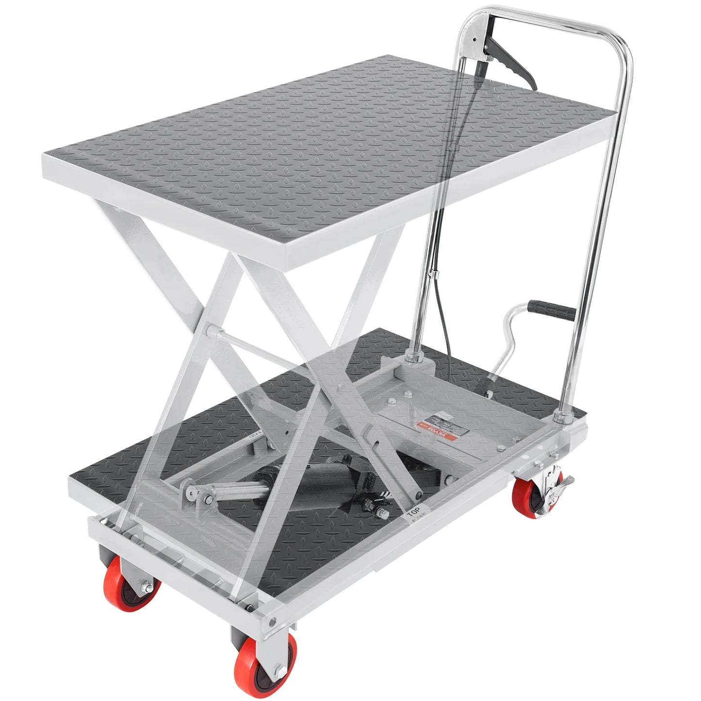 SucceBuy Manual Hydraulic Scissor Lift Table Cart 500 Lb
