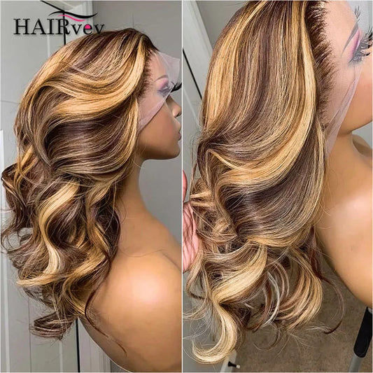 Highlight Body Wave Wig Brazilian Human Hair Wig For Black Women 13x4 Honey Blonde Lace Front Wig 13x6 HD Lace Frontal Wig Sale