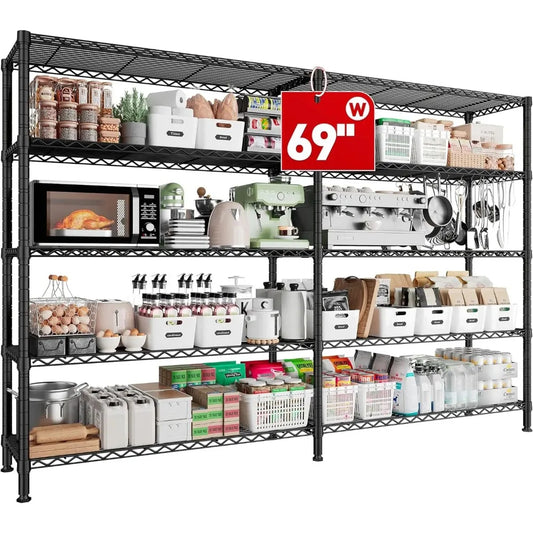 69 Inch Heavy Duty Storage Shelves – 1600 Pound Capacity