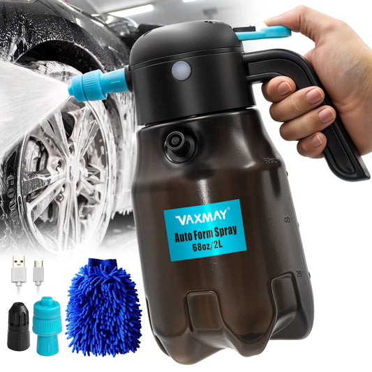 2L Electric Foam Sprayer 60PSI Powerful Battery Powered Cordless Car Wash Foaming Spray