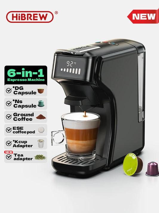 HiBREW 6 in 1 Capsule Coffee Machine Hot Cold Multiple Espresso Cafetera Cappuccino Coffee Maker Dolce Gusto Nespresso H1B