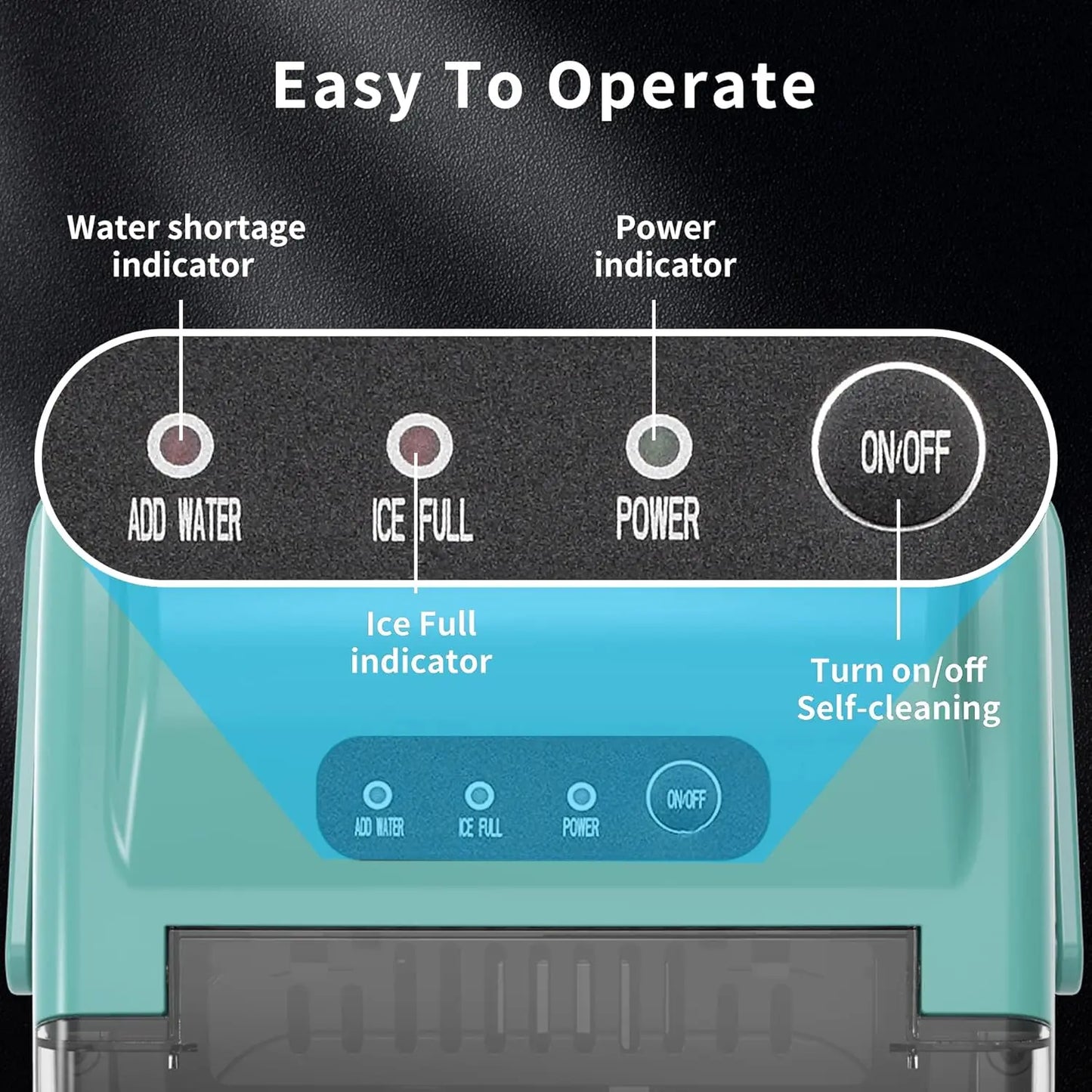 COWSAR Ice Maker Countertop Portable Machine with Self Cleaning 26.5lbs per 24 Hours 9 Bullet Cubes in 6 Minutes with Basket