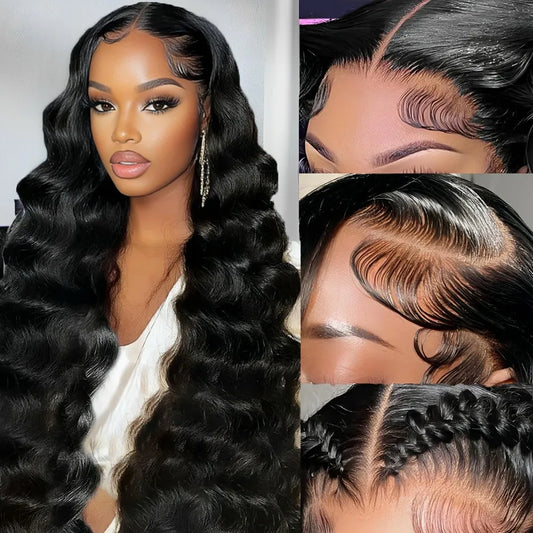 Body Wave Human Hair Wigs 13x6 HD Lace Frontal Wigs 220 Density 40 Inch for Black Women Pre Plucked Loose Wave Lace Frontal Wig