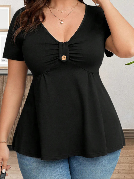Plus Size Babydoll Top – Trendy Floral Print